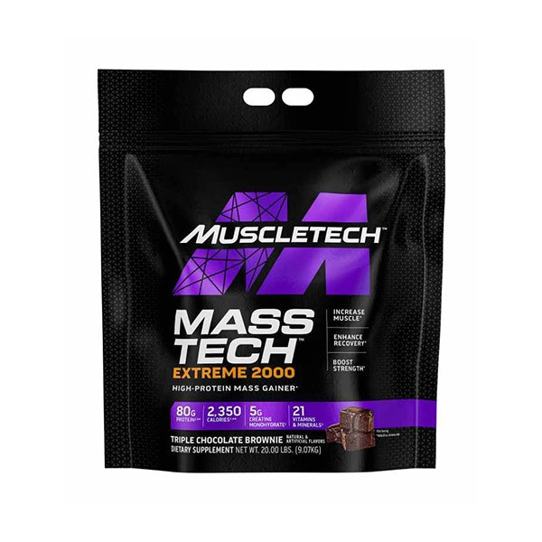 Muscletech Masstech Extreme 2000 Triple Chocolate Brownie 20 Lbs - Protein Shake - Muscletech