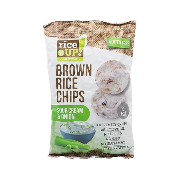 Rice Up Whole Grain 60gm Rice Chips Cream &amp;amp; Onion - healthy snacks - Rice Up