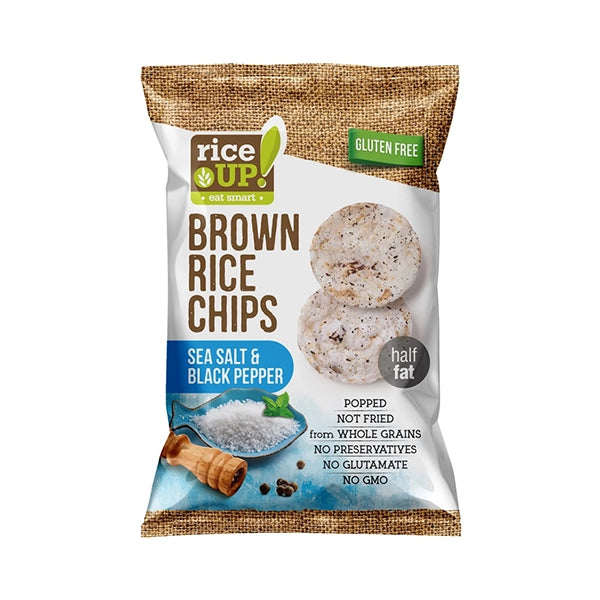 Rice Up Whole Grain 60gm Rice Chips Salt &amp;amp; Pepper - healthy snack - Rice Up