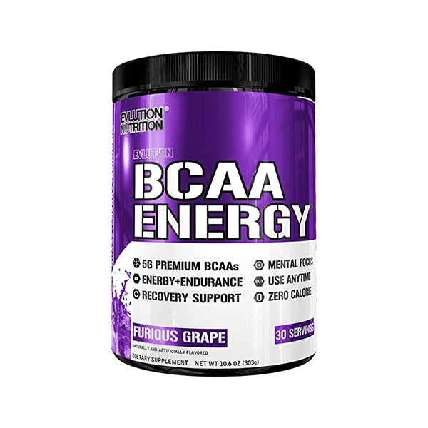 Evl Bcaa Lean Energy Furious Grape 30 Servings - Energy Boost - Evlution nutrition