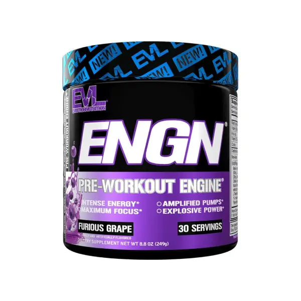 Evl Engn Pre Workout Engine 249gm Furious Grape 30 Servings - energy - Evlution nutrition
