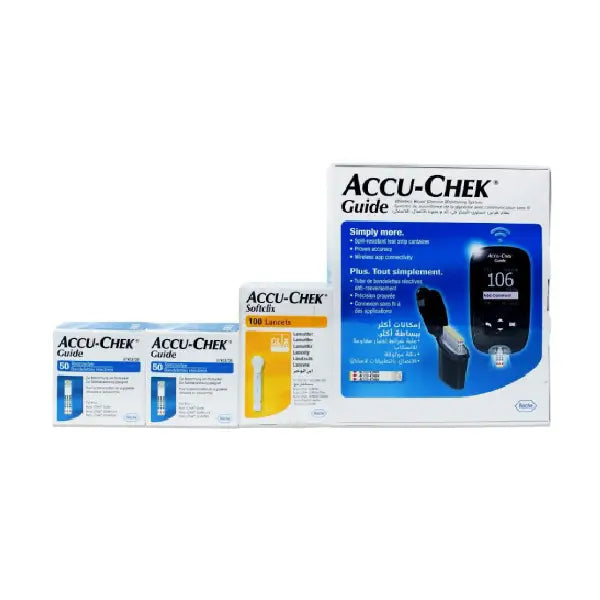 Accu Chek Guide Machine+ 100 Strips + 100 Lancets