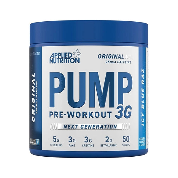 Applied Nutrition Pump Pre-workout Icy Blue Raz 3 G 50 Scoops - Energy Boost - Applied Nutrition