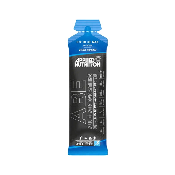 Applied Nutrition Pre Workout Gel Ice Blue Raz Zero Sugar 60g - Energy Boost - Applied Nutrition