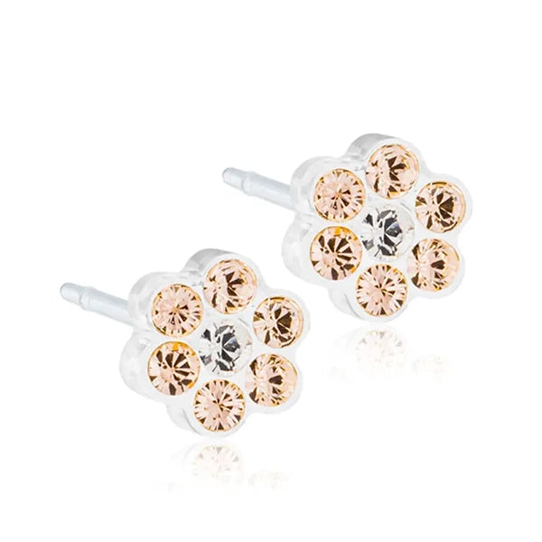 Blomdahl B Ear Ring Daisy Gld Rose Crst