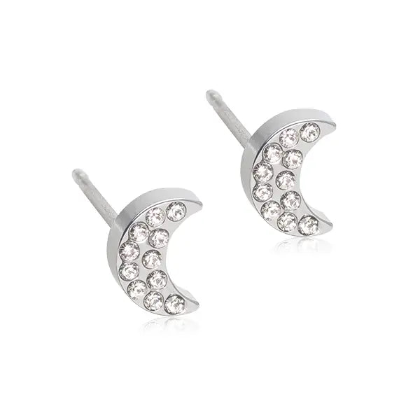 blomdahl st 6mm brilliance moon crystal (j) earrings