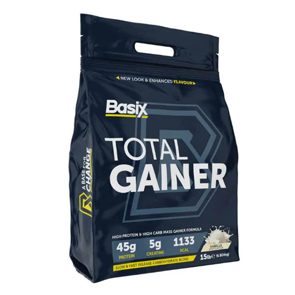 Basix Total Gainer Vanilla Whip 15 Lbs - Muscle Mass - Basix