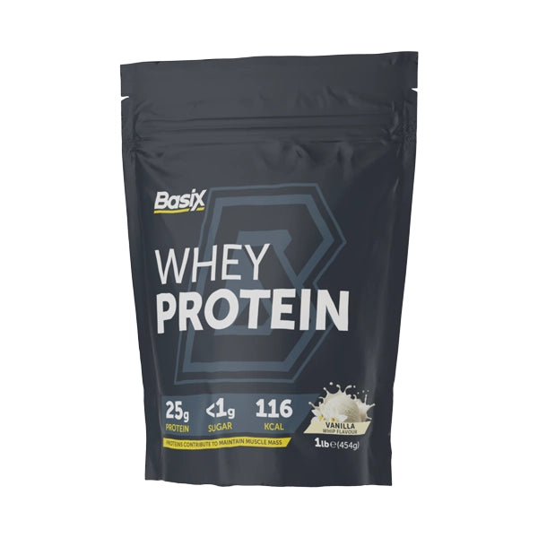 Basix Whey Protein Vanila Flavour 454 G - Muscle Recovery - Basix