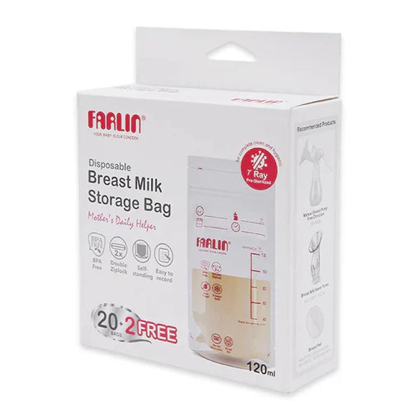Farlin Breast Milk Storage Bag 20 Bags + 2 Free 120 Ml