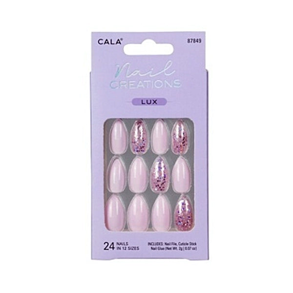 Cala Nail Creations Lux Stiletto Lavender Nail Kit 24pc 