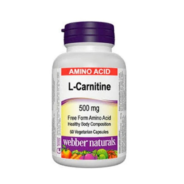 Webber naturals L-carnitine 500 Mg 60 Cap - Boost Your Metabolism - Webber Naturals