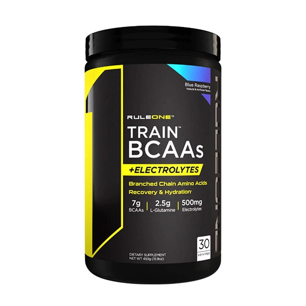 Rule One Proteins Train Bcaas + Electrolytes Blue Raspberry 30 Servings - Hydration - Rule One Proteins
