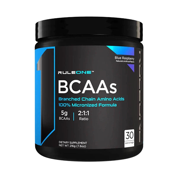 Rule One Proteins Bccas 100% Micronized Blue Raspberry 30 Servings - Muscle Recovery - Rule One Proteins