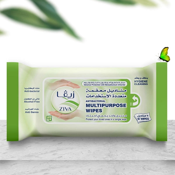 Ziva Anti Bacterial Wipes 10's Flow Pack