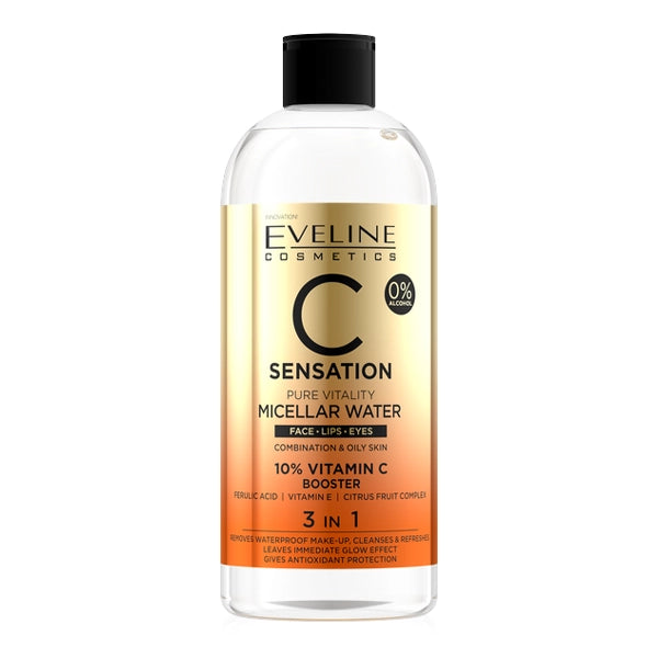 Eveline C Sensation Micellar Water 10% Vit C 3 In 1 400 Ml
