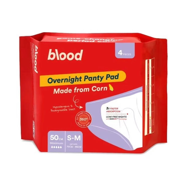 Blood Overnight Panty Pad 4 Panty Pads S/m