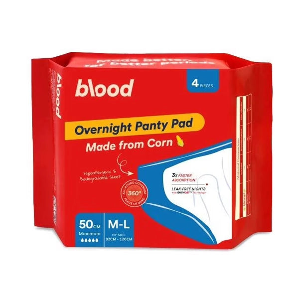 Blood Overnight Panty Pad 4 Panty Pads M/l