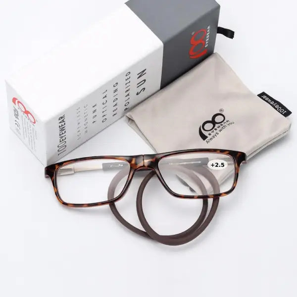 100Eyewear Reading Glass Square Demi(+2.5)