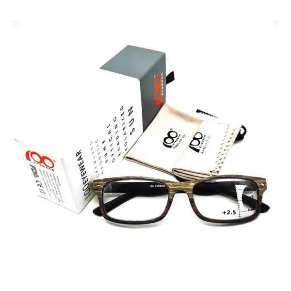 100Eyewear Reading Glass Black+Tree Bark(+2.5)