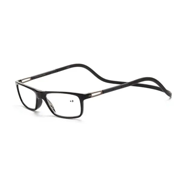 100Eyewear Reading Glass Square Black(+3)