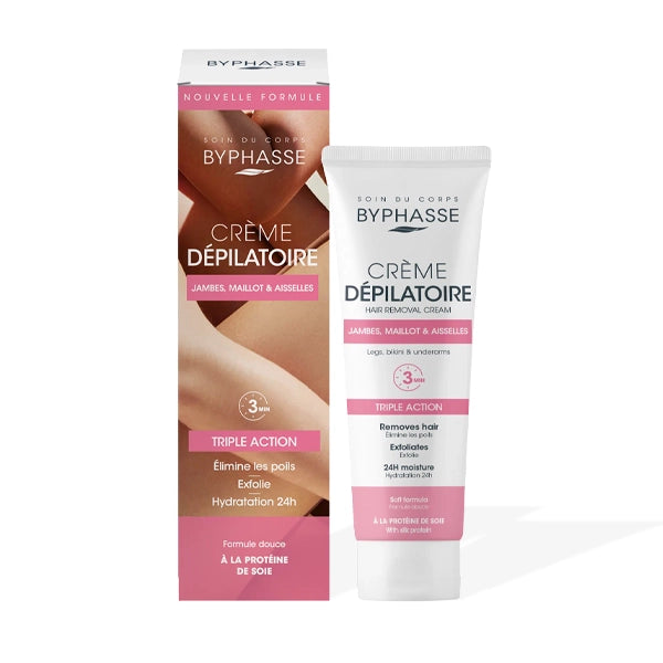 Byphasse Hair Removal Cream With Silk Protein (legs,bikini,underarms) 125 Ml