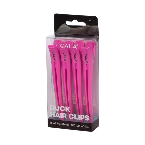 Cala Duck Hair Clip Hot Pink 4pc/pk 
