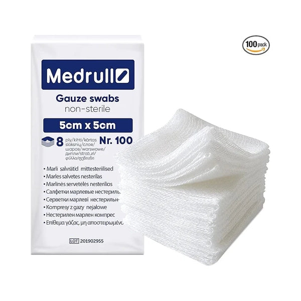 Medrull Gauze Swabs Non-sterile 5cmx5cm 8si Nr. 100