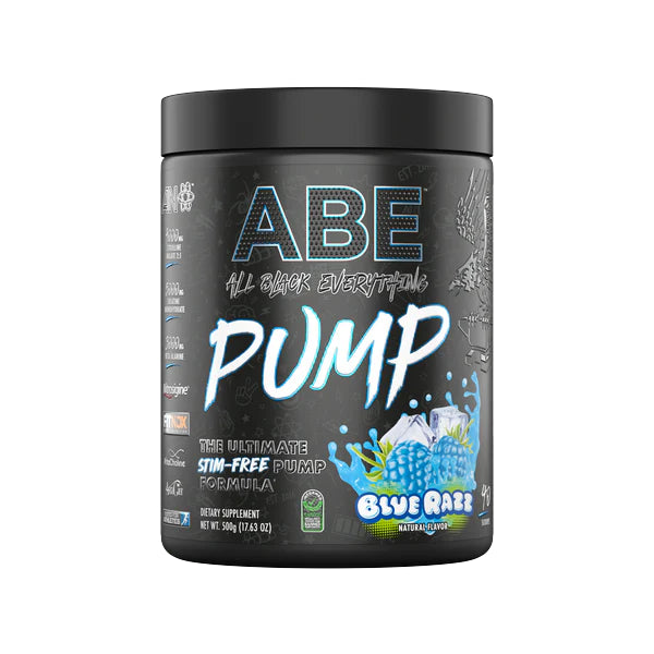 Applied Nutrition Abe Stim Free Pump Blue Razz 40 Scoops - muscle pump - Applied Nutrition