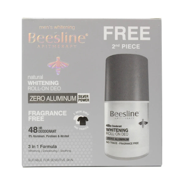 Beesline Whitening Roll On Fragrance Free Zero Aluminium 70ml 1+1 Free