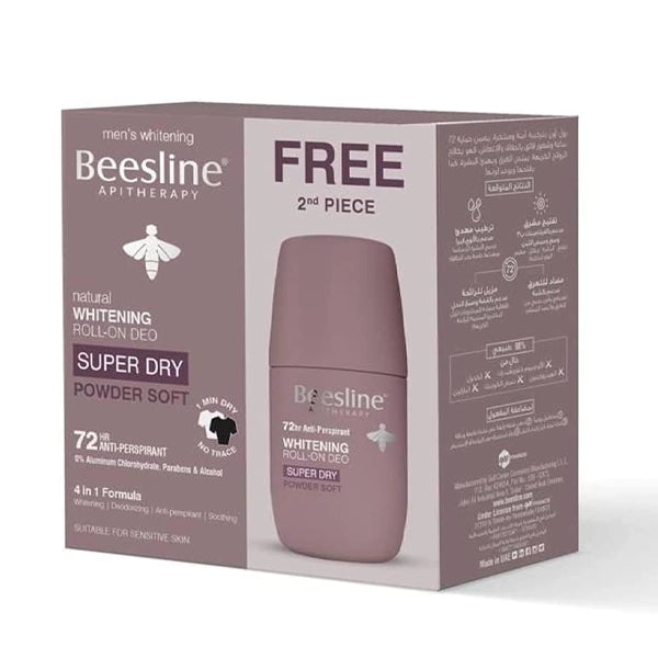 Beesline Whitening Roll On Powder Soft Super Dry 50ml 1+1 Free
