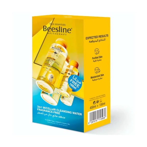 Beesline 3 In 1 Micellar Cleansing Water Fragrance Free 400+100ml Free