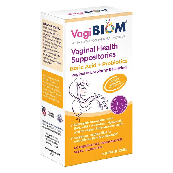Vagibiom Vaginal Boric Acid+probiotics Supp 5 Pcs