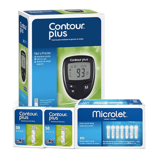 Contour Plus Machine + 100 Strips + 100 Lancets