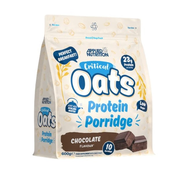 Applied Nutrition Critical Oats Protein Porridge Chocolate 600 G - nutritious breakfast - Applied Nutrition