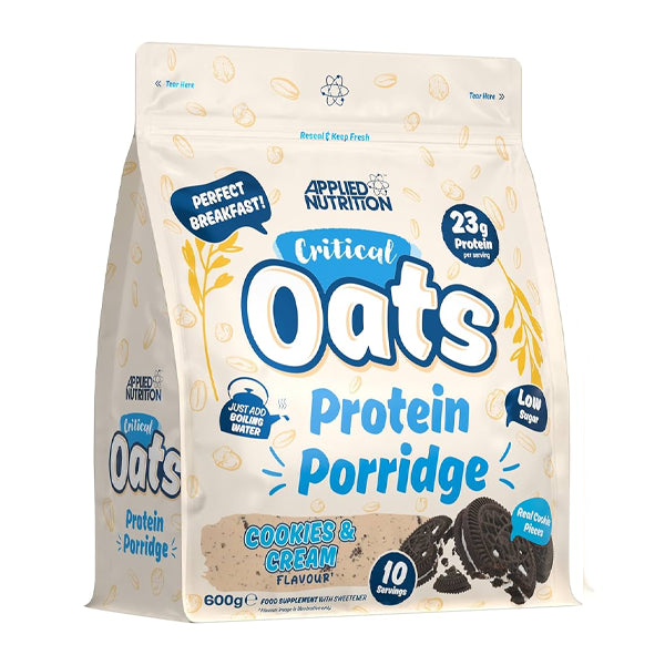 Applied Nutrition Critical Oats Protein Porridge Cookies &amp;amp; Cream 600 G - Nutrition - Applied Nutrition