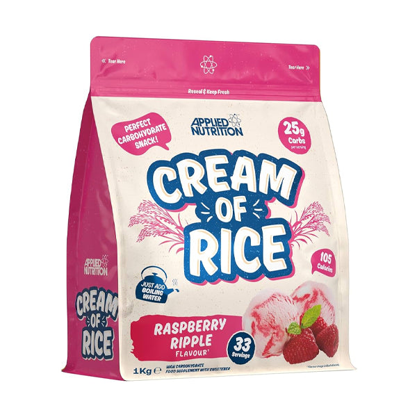 Applied Nutrition Cream Of Rice Raspberry Ripple 1 Kg - nutritious breakfast - Applied Nutrition