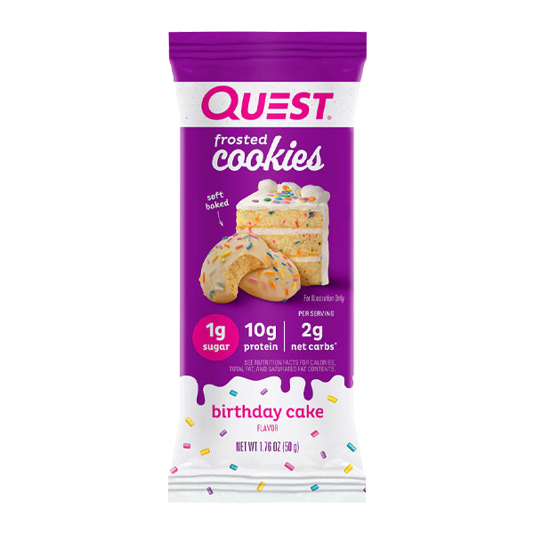 Quest Nutrition Protein Frosted Cookie Birthday Cake 1.76 Oz - protein snack - Quest Nutrition