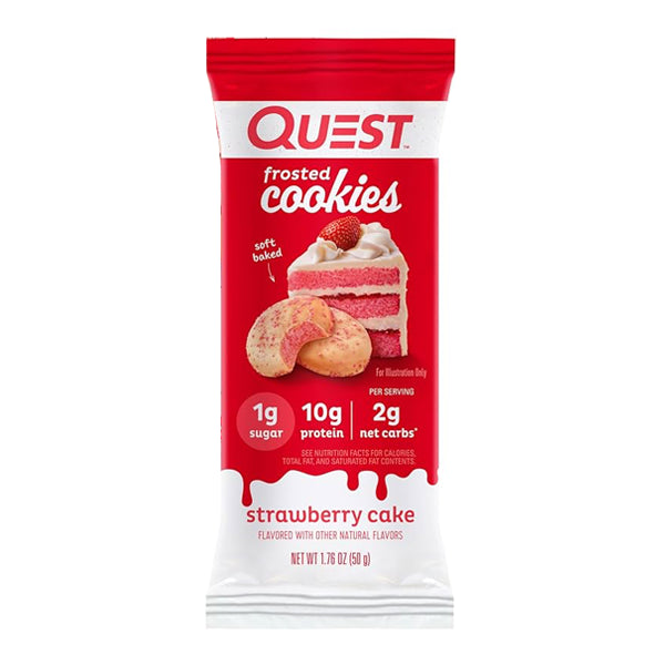 Quest Nutrition Protein Frosted Cookie Strawberry Cake  1.76 Oz 1 Pc - high protein snack - Quest Nutrition