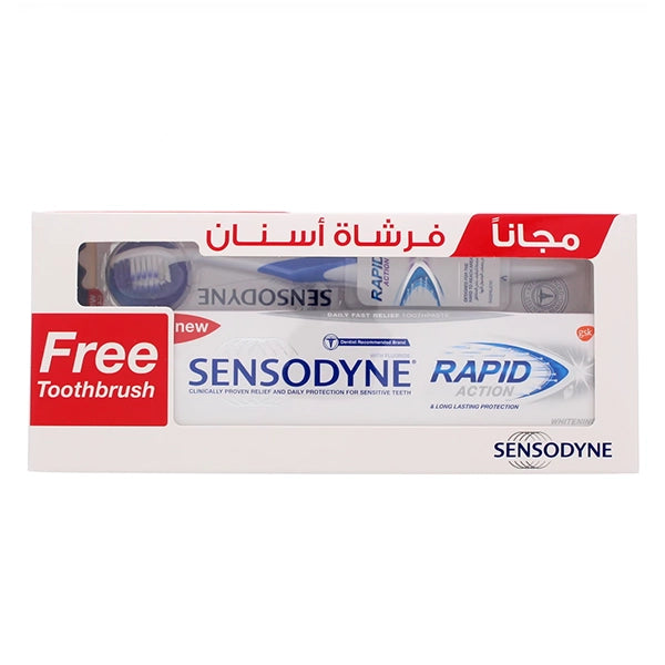 Sensodyne Rapid Action Whitening Toothpaste+toothbrush Promo