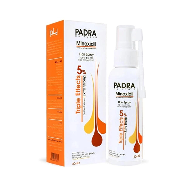 padra triple effect minoxidil 5 hair spray 60 ml - hair growth - padra