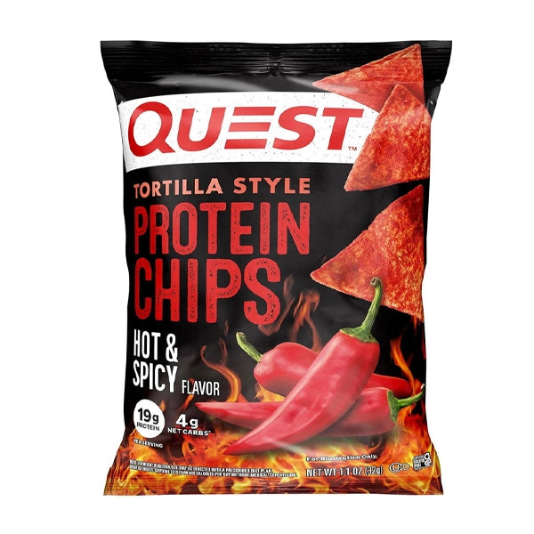 Quest Nutrition Protein Tortilla Chips Hot &amp;amp; Spicy 32gm - snack - Quest Nutrition