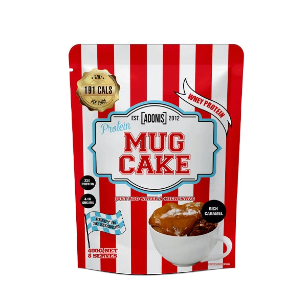 Adonis Protein Mug Cake Whey Protein Rich Caramel 400 G - healthy treat - adonis