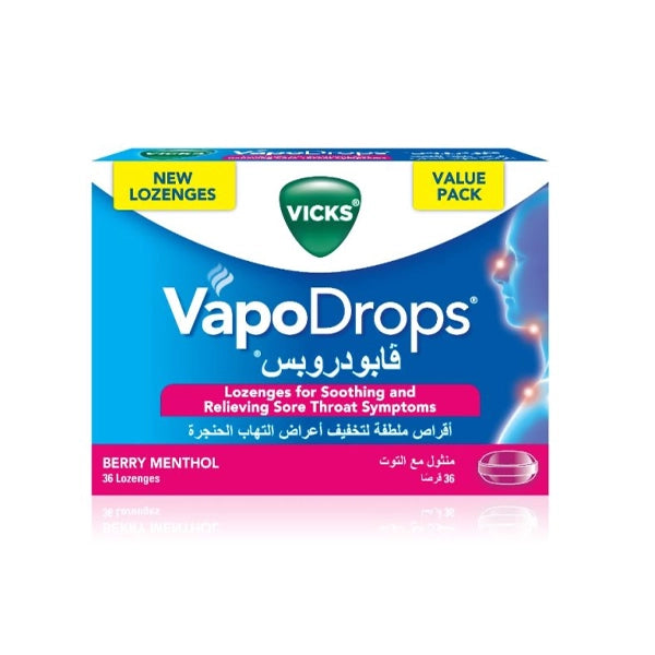 Vicks Vapo Drops Berry Menthol Lozenges 36 Pcs