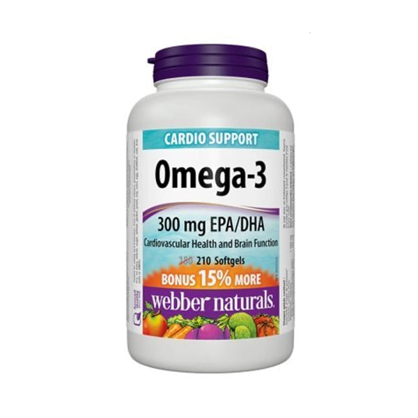 Webber Naturals Omega 3 Fish Oil 300mg Epa Dha Softgel 210's (62738)