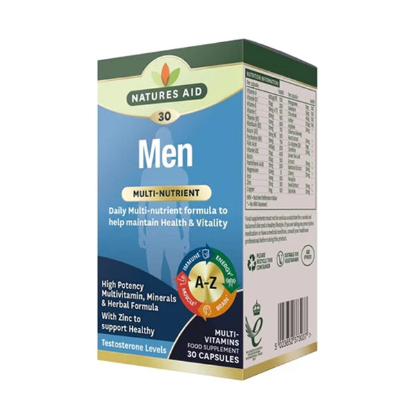 Natures Aid Men Multi-vitamin &amp; Minerals Cap 30's