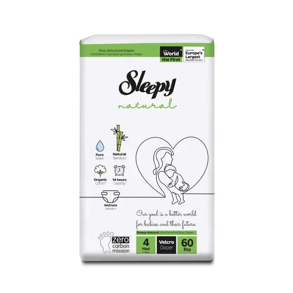 Sleepy Natural Diapers No. 4 60's (15812)