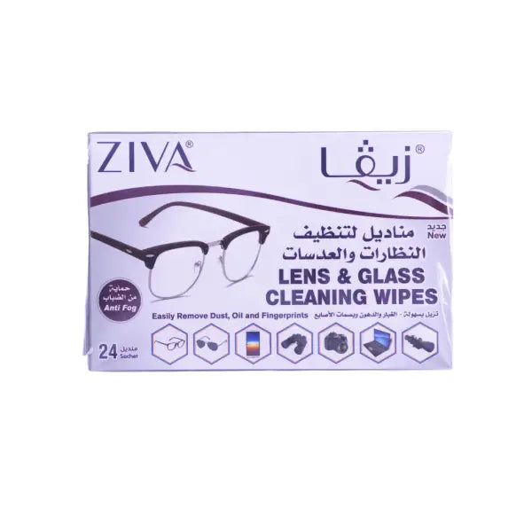 Ziva Lens &amp; Glass Cleaning Wipes 24 Wipes