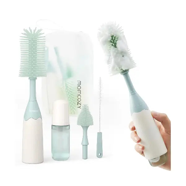 Momcozy Bottle Brush Kit Innovative Push Press For Better Cleaning 