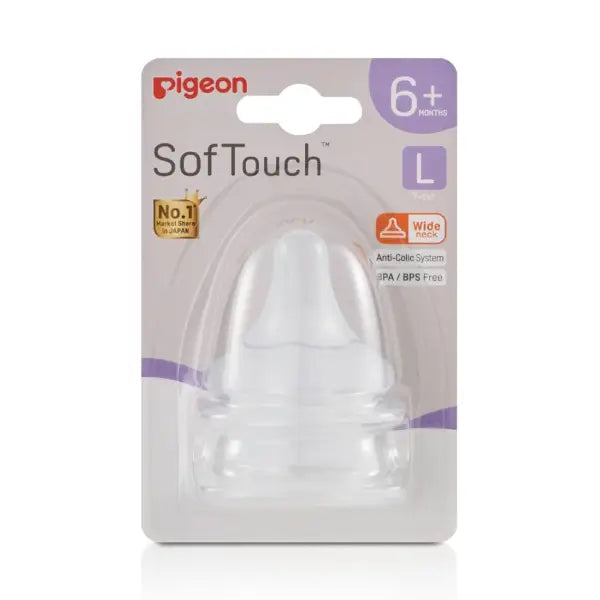 Pigeon Softouch Wn3 Nipple 2pcs (l) Blister Pack 