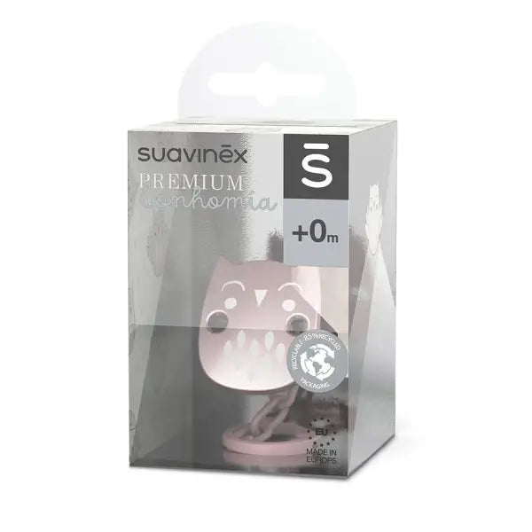 suavinex premium soother chain bonhomia owl pink